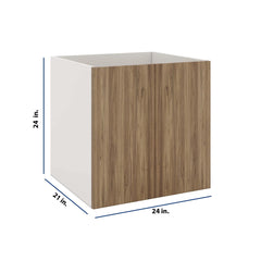 Modernform Cabinet Walnut 24" W X 24" H X 21" D Vanity Floating Full Height Double Door Cabinet