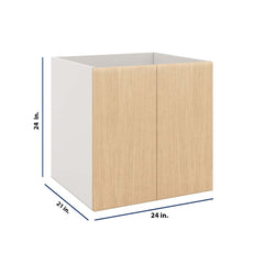 Modernform Cabinet Natural Oak 24" W X 24" H X 21" D Vanity Floating Full Height Double Door Cabinet