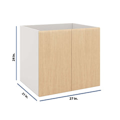 Modernform Cabinet Natural Oak 27" W X 24" H X 21" D Vanity Floating Full Height Double Door Cabinet