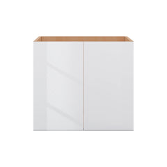 Modernform Cabinet Gloss White 27" W X 24" H X 21" D Vanity Floating Full Height Double Door Cabinet