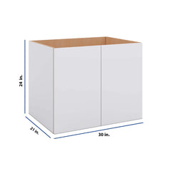 Modernform Cabinet Matte White 30" W X 24" H X 21" D Vanity Floating Full Height Double Door Cabinet
