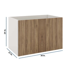 Modernform Cabinet Walnut 36" W X 24" H X 21" D Vanity Floating Full Height Double Door Cabinet