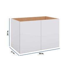 Modernform Cabinet Matte White 36" W X 24" H X 21" D Vanity Floating Full Height Double Door Cabinet