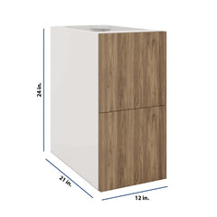 Modernform Cabinet Walnut 12" W X 24" H X 21" D Vanity Floating Drawers Cabinet