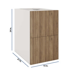 Modernform Cabinet Walnut 15" W X 24" H X 21" D Vanity Floating Drawers Cabinet