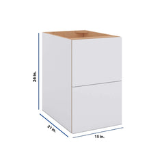 Modernform Cabinet Matte White 15" W X 24" H X 21" D Vanity Floating Drawers Cabinet