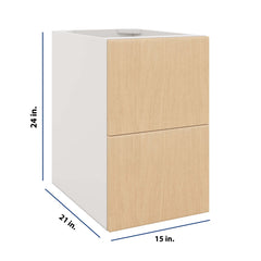 Modernform Cabinet Natural Oak 15" W X 24" H X 21" D Vanity Floating Drawers Cabinet