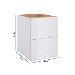 Modernform Cabinet Gloss White 18" W X 24" H X 21" D Vanity Floating Drawers Cabinet