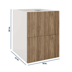 Modernform Cabinet Walnut 18" W X 24" H X 21" D Vanity Floating Drawers Cabinet