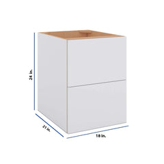 Modernform Cabinet Matte White 18" W X 24" H X 21" D Vanity Floating Drawers Cabinet