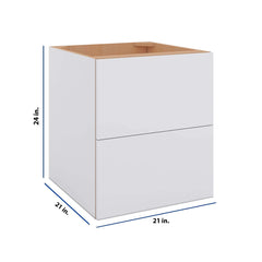 Modernform Cabinet Matte White 21" W X 24" H X 21" D Vanity Floating Drawers Cabinet