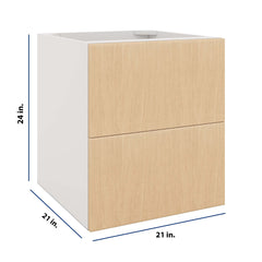 Modernform Cabinet Natural Oak 21" W X 24" H X 21" D Vanity Floating Drawers Cabinet