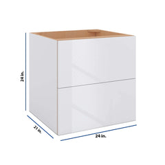 Modernform Cabinet Gloss White 24" W X 24" H X 21" D Vanity Floating Drawers Cabinet