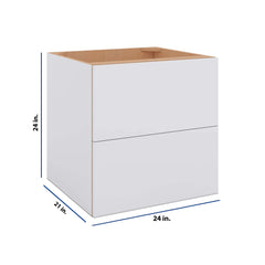 Modernform Cabinet Matte White 24" W X 24" H X 21" D Vanity Floating Drawers Cabinet