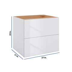 Modernform Cabinet Gloss White 27" W X 24" H X 21" D Vanity Floating Drawers Cabinet