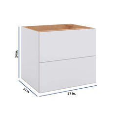 Modernform Cabinet Matte White 27" W X 24" H X 21" D Vanity Floating Drawers Cabinet