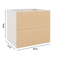 Modernform Cabinet Natural Oak 27" W X 24" H X 21" D Vanity Floating Drawers Cabinet