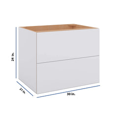Modernform Cabinet Matte White 30" W X 24" H X 21" D Vanity Floating Drawers Cabinet