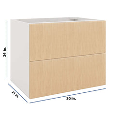Modernform Cabinet Natural Oak 30" W X 24" H X 21" D Vanity Floating Drawers Cabinet