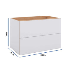 Modernform Cabinet Matte White 36" W X 24" H X 21" D Vanity Floating Drawers Cabinet