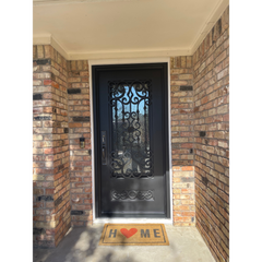 Audrey 3/0x6/8 Exterior Wrought Iron Prehung Door