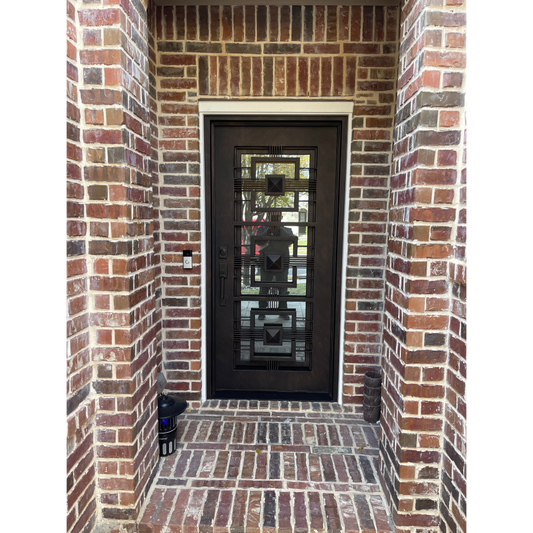 Malibu 3/0x6/8 Exterior Wrought Iron Prehung Single Door