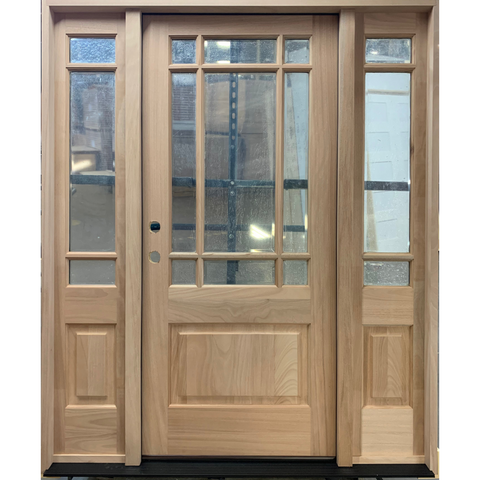 5 ft. 9 in. x 6 ft. 8 in. Exterior Mahogany 9 Lite Marginal Prairie Do ...