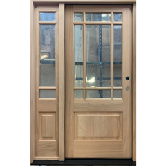 4/5x6/8 Prairie Style Exterior Wood Door with 1 Sidelite