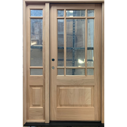 4/5x6/8 Prairie Style Exterior Wood Door with 1 Sidelite