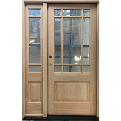 4/5x6/8 Prairie Style Exterior Wood Door with 1 Sidelite