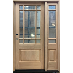 4/5x6/8 Prairie Style Exterior Wood Door with 1 Sidelite