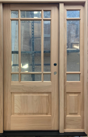 4/5x6/8 Prairie Style Exterior Wood Door with 1 Sidelite