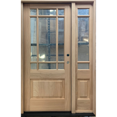 4/5x6/8 Prairie Style Exterior Wood Door with 1 Sidelite