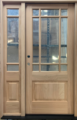 4/5x6/8 Prairie Style Exterior Wood Door with 1 Sidelite