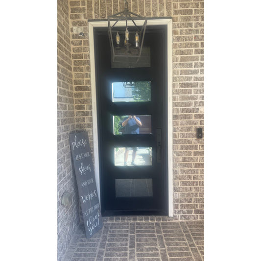 3/0x8/0 5 Lite Wrought Iron Exterior Prehung Single Door