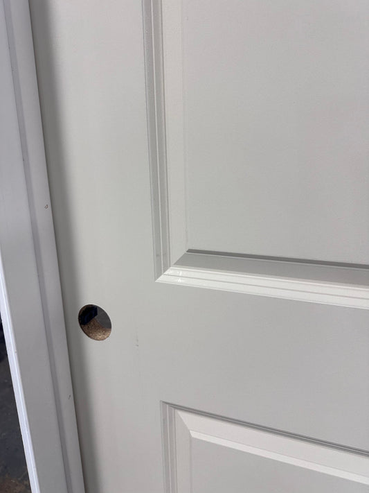30 in x 96 in White 2-Panel Moulded Smooth Prehung Interior Door