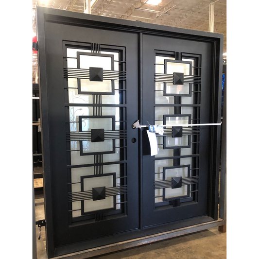 Malibu 6/0x6/8 Double Wrought Iron Prehung Front Door