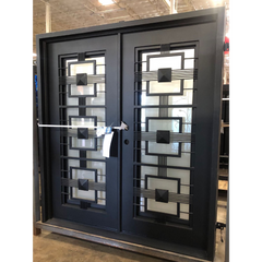 Malibu 6/0x6/8 Double Wrought Iron Prehung Front Door