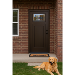Hometown 3/0x6/8 Single Prehung Fiberglass Door in Dark Walnut