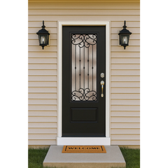 Blackburn 3/0x6/8 Single Prehung Fiberglass Door in Dark Brown