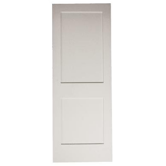 18 in x 80 in White Shaker 2-Panel Solid Core Primed MDF Interior Door Slab