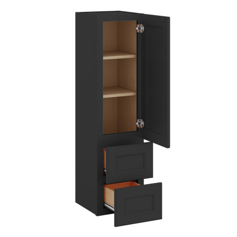 J&K Charcoal E2 Vanity Counter Linen 12" W x 45" H x 12" D