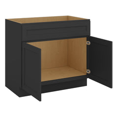 J&K Charcoal E2 Vanity Base Sink Door/False Drawer 36" W x 33" H x 21" D