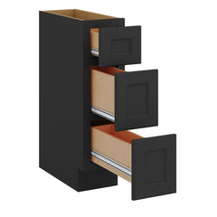 J&K Charcoal E2 Vanity 3 Drawer Base 09" W x 33" H x 21" D