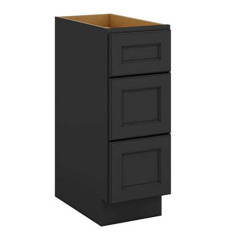 J&K Charcoal E2 Vanity 3 Drawer Base 12" W x 33" H x 21" D