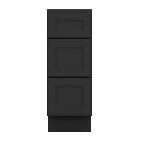J&K Charcoal E2 Vanity 3 Drawer Base 12" W x 33" H x 21" D