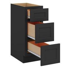 J&K Charcoal E2 Vanity 3 Drawer Base 12" W x 33" H x 21" D