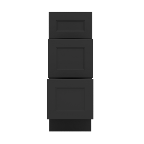 J&K Charcoal E2 Vanity 3 Drawer Base 12" W x 33" H x 21" D