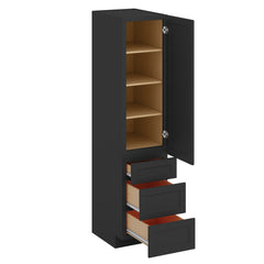 J&K Charcoal E2 Vanity Linen with bottom Drawers 18" W x 81" H x 24" D