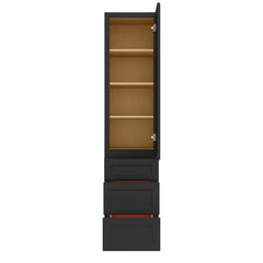 J&K Charcoal E2 Vanity Linen with bottom Drawers 18" W x 81" H x 24" D